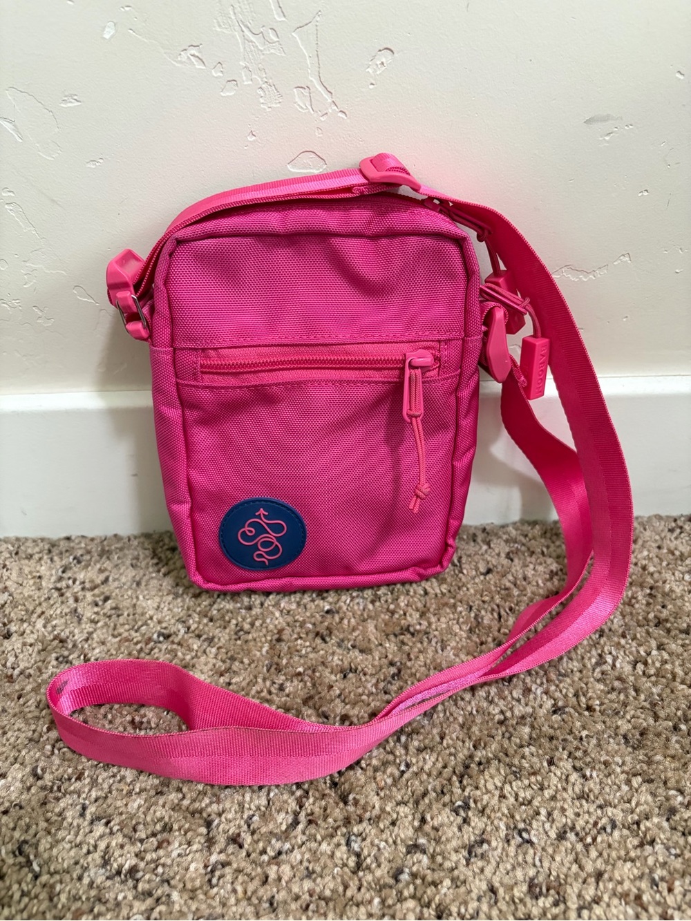 Baboon To The Moon Crossbody Sling Bag, Pink, Adjustable Zip Hike Travel